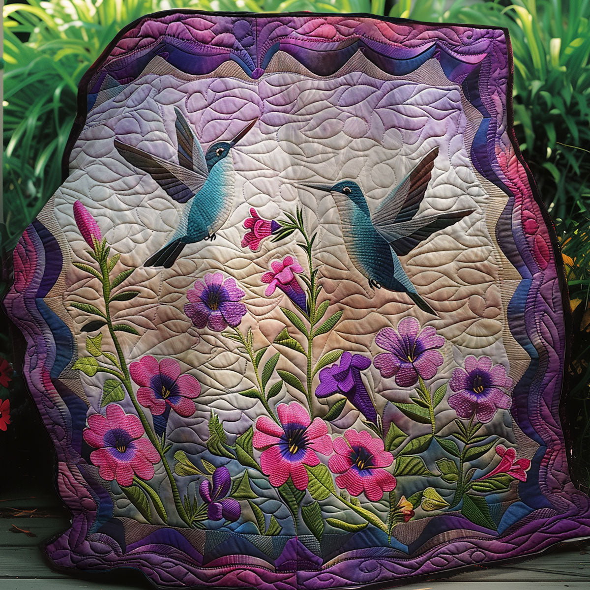 Hummingbirds Quilt Blanket Queen Size Blanket Secret Santa Gifts For Her