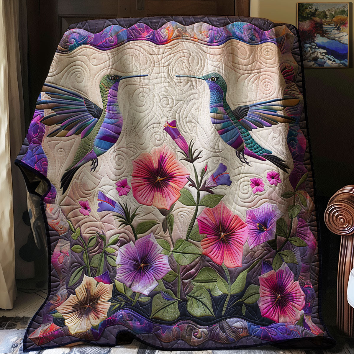 Hummingbirds Quilt Blanket Winter Blanket Snowman Gifts For Adults