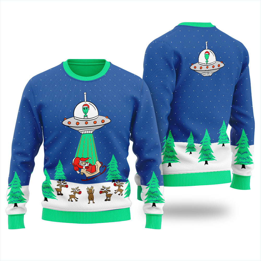 Humorous Alien Invasion Womens Ugly Christmas Sweater Holiday Merch That Makes a Perfect Christmas Gift