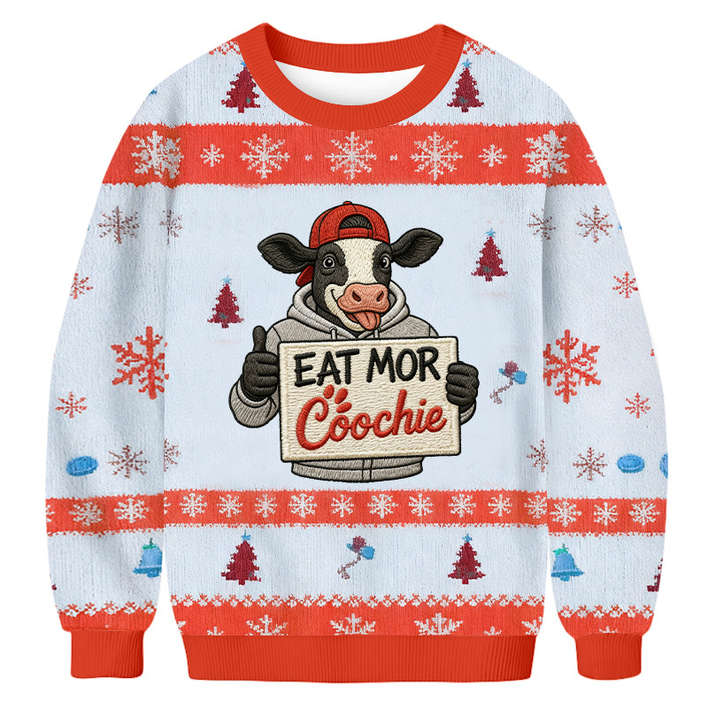 Humorous Thumbs Up Cow Christmas Ugly Sweater Xmas Apparel Cool Christmas Gifts