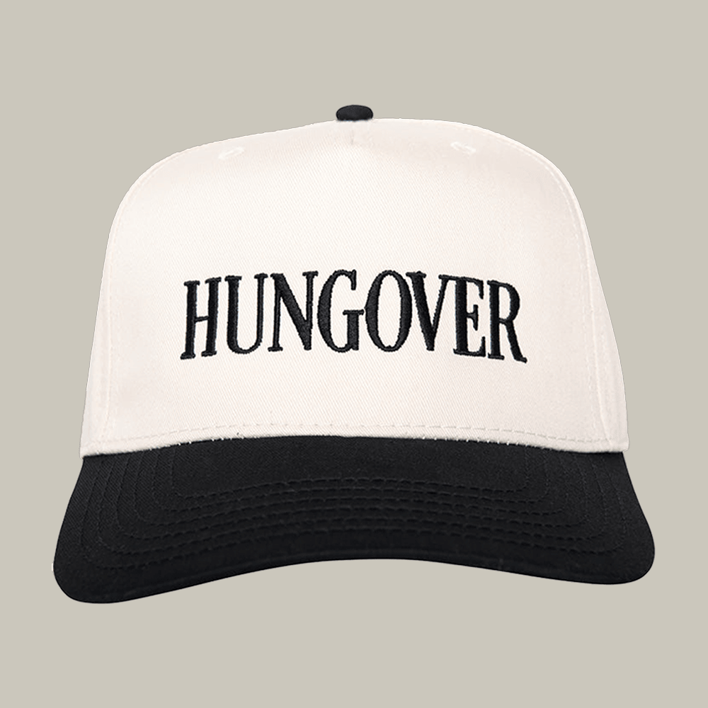 Hungover Two Toned Vintage Hat Funny Slogan Hat Humorous Gift For Friends