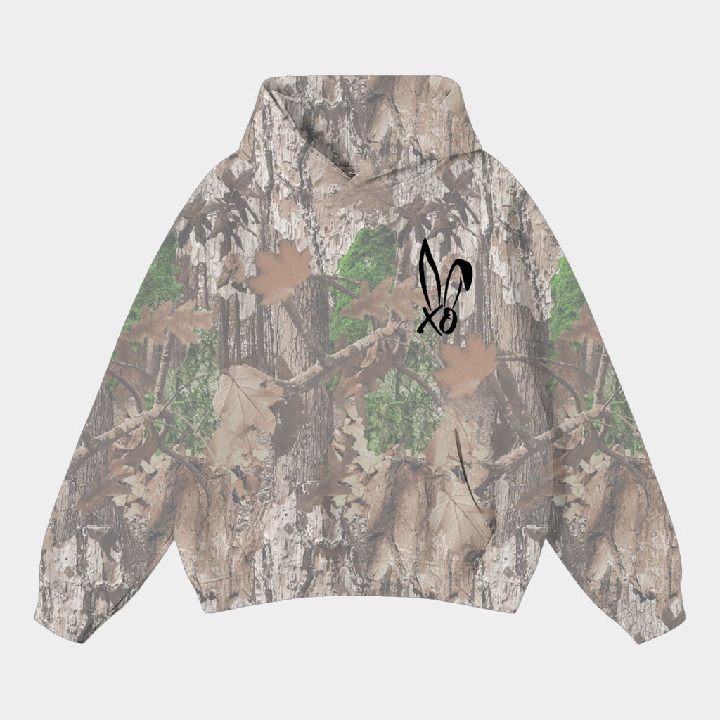 Hunnie Bunnies Merch XO Logo Camo Hoodie Best Birthday Gift For Him