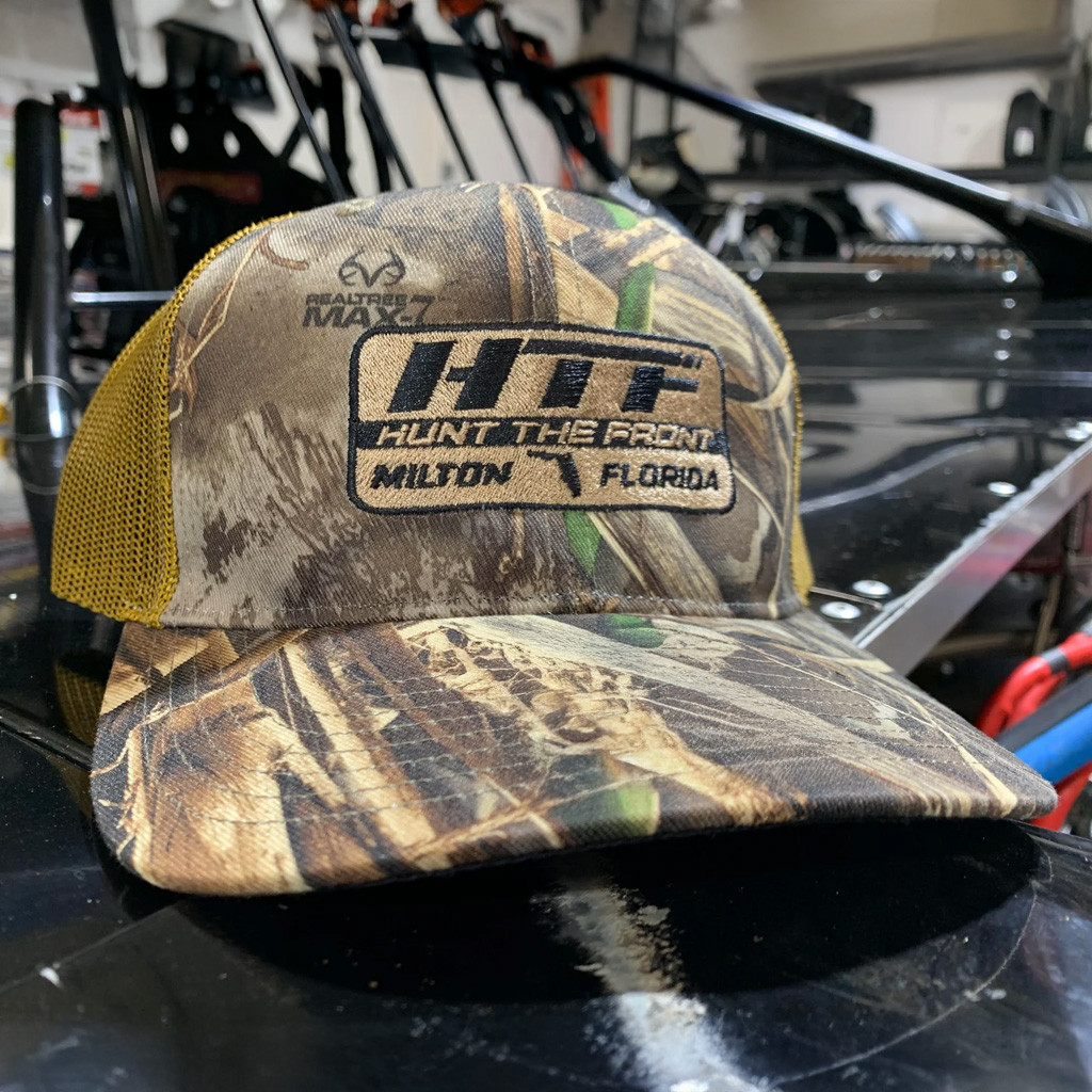 Hunt The Front Merch HTF Florida Emblem Camo Trucker Hat Cool Gifts For Husband