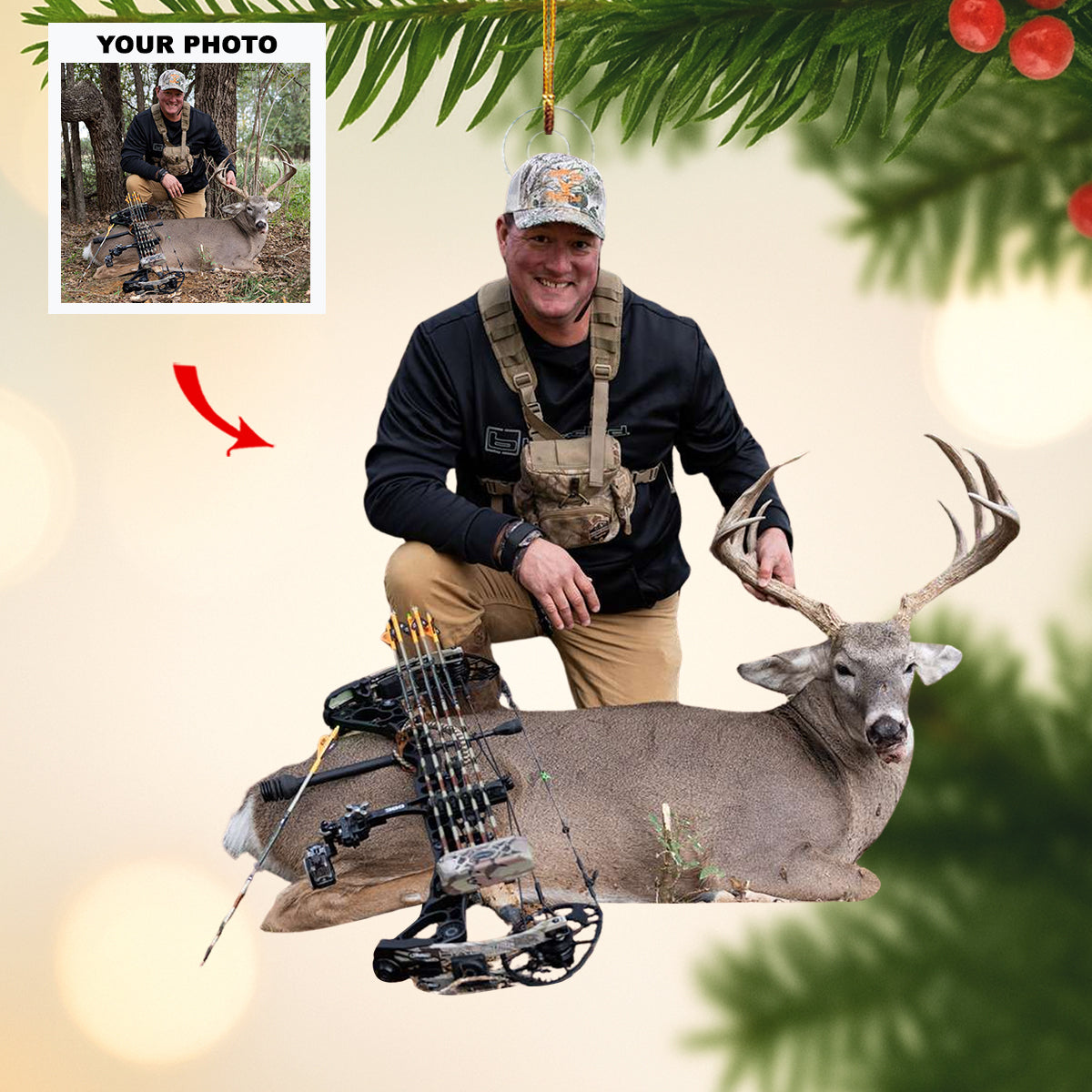 Hunted Glory Personalized Photo Mica Ornament Customized Your Photo Ornament Christmas