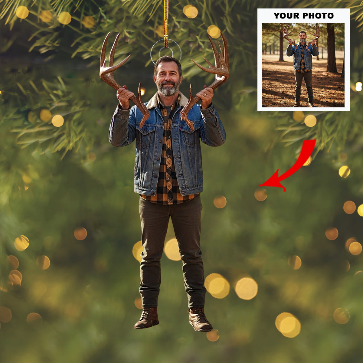 Hunter S Keepsake Personalized Photo Mica Ornament Customized Your Photo Ornament Ch