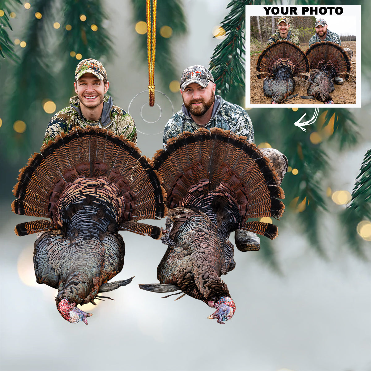 Hunting Buddies For Life Personalized Custom Photo Mica Ornament Christmas Gift For Hu