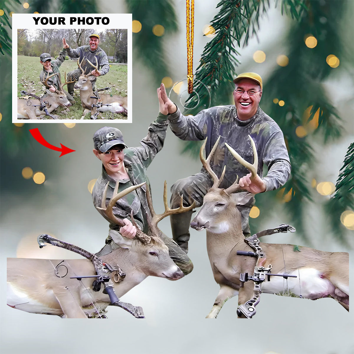 Hunting Buddies Personalized Photo Mica Ornament Gift For Hunting Lovers