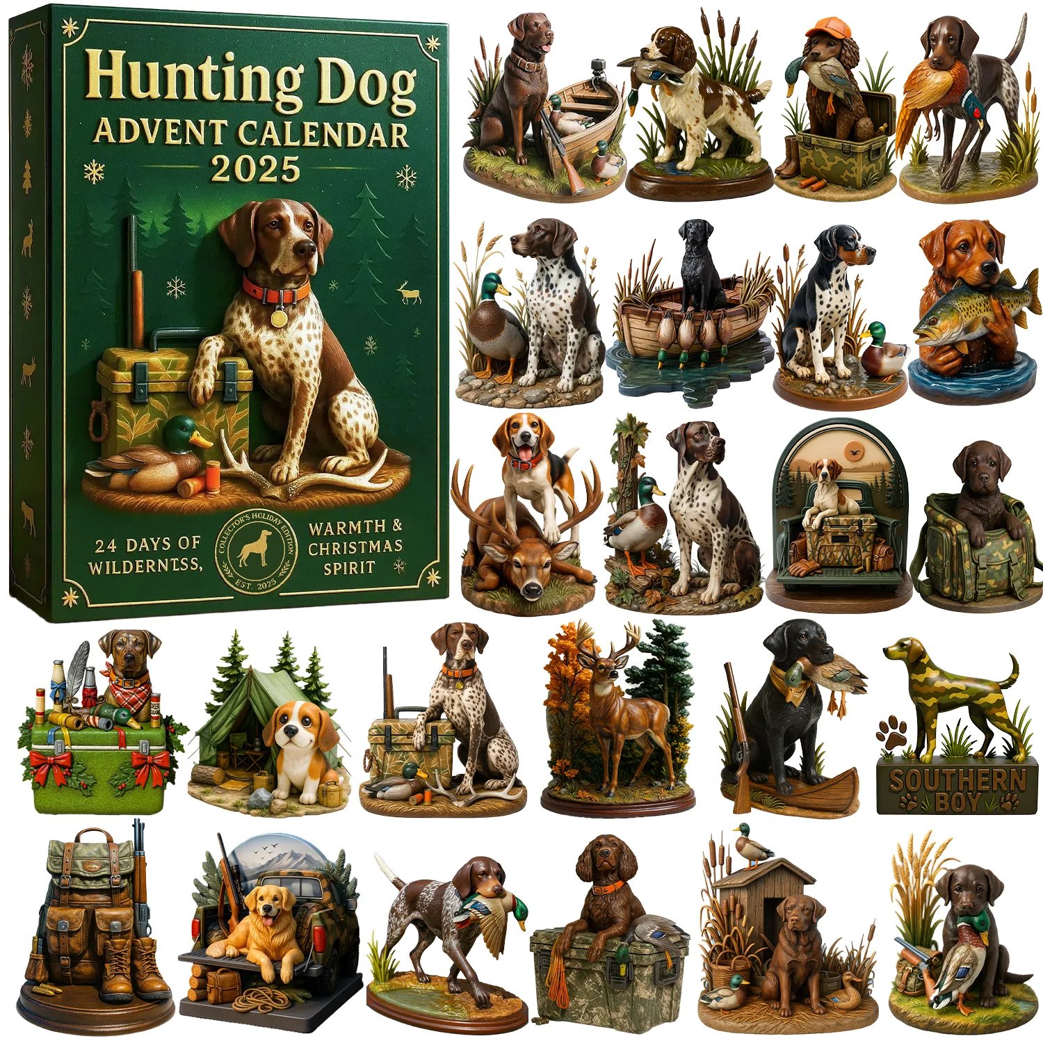 Hunting Dog Advent Calendar 2025 Dog Themed Christmas Countdown Xmas Gifts For Dog Owners