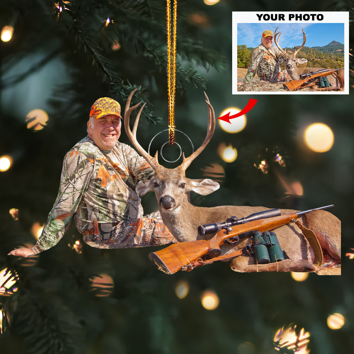 Hunting Is Life Personalized Photo Mica Ornament Gift For Hunting Lovers