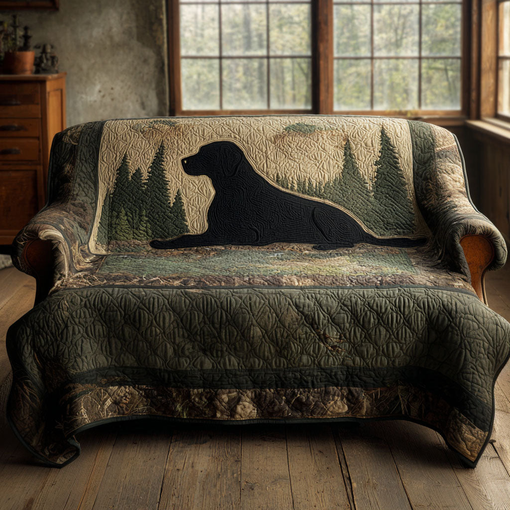Hunting Lodge Lab Quilted Sofa Cover Sofa Chaise Cover Xmas Gifts For Dog Lovers