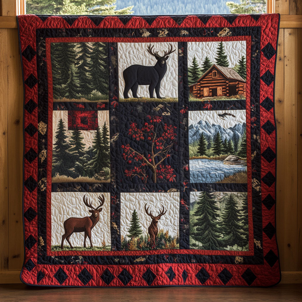 Hunting Pines Cabin Quilted Blanket Throws For Couch Mother In Law Xmas Gift Ideas