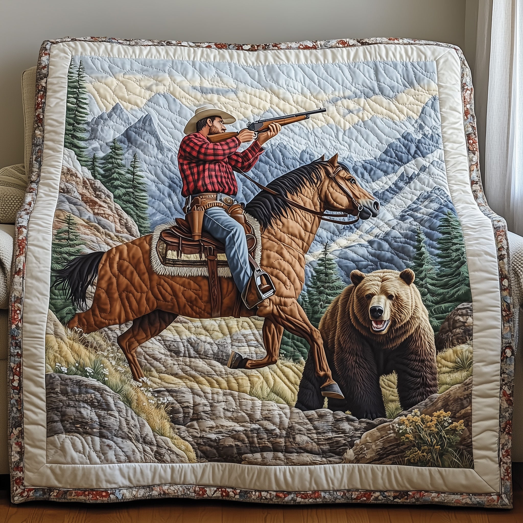 Hunting Quilted Blanket Cute Soft BlanketAffordable Christmas Gifts For Family