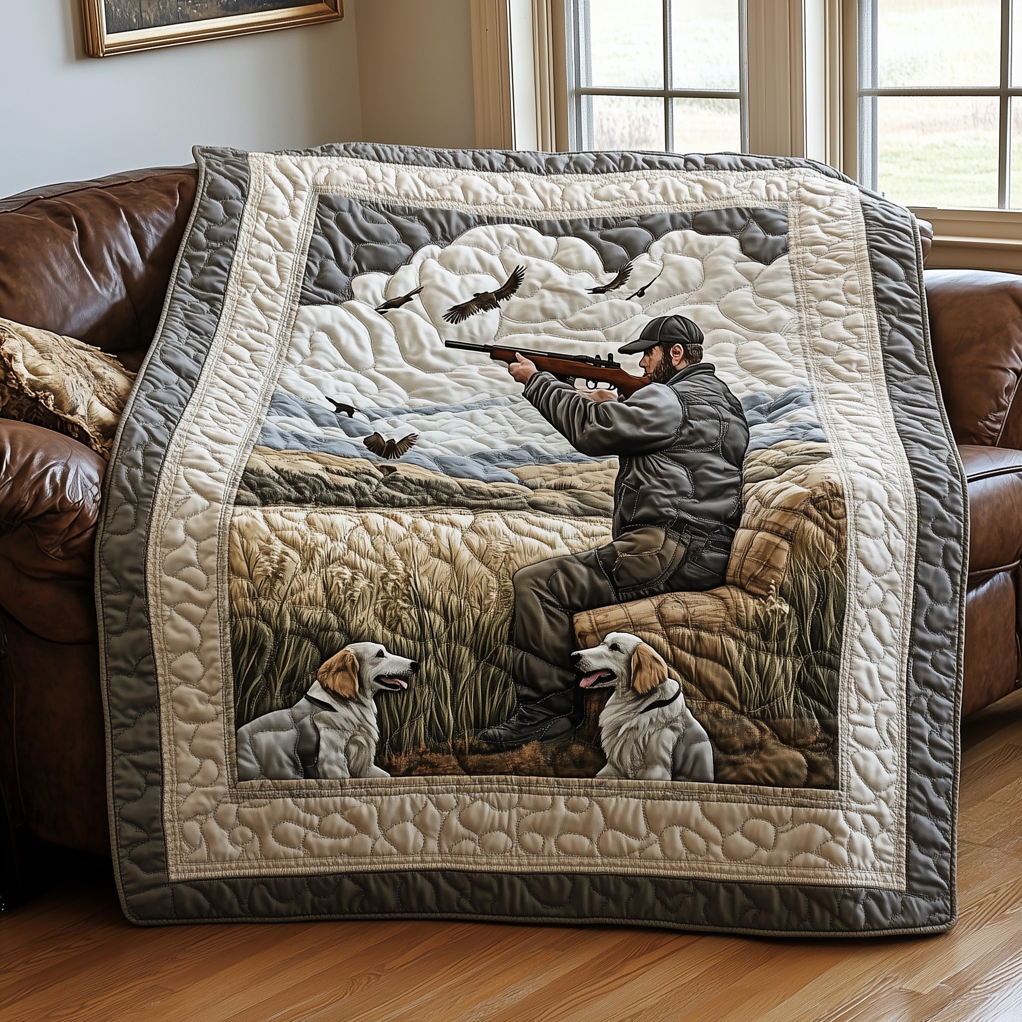 Hunting Quilted Blanket Cute Soft BlanketChristmas Gifts For A Household