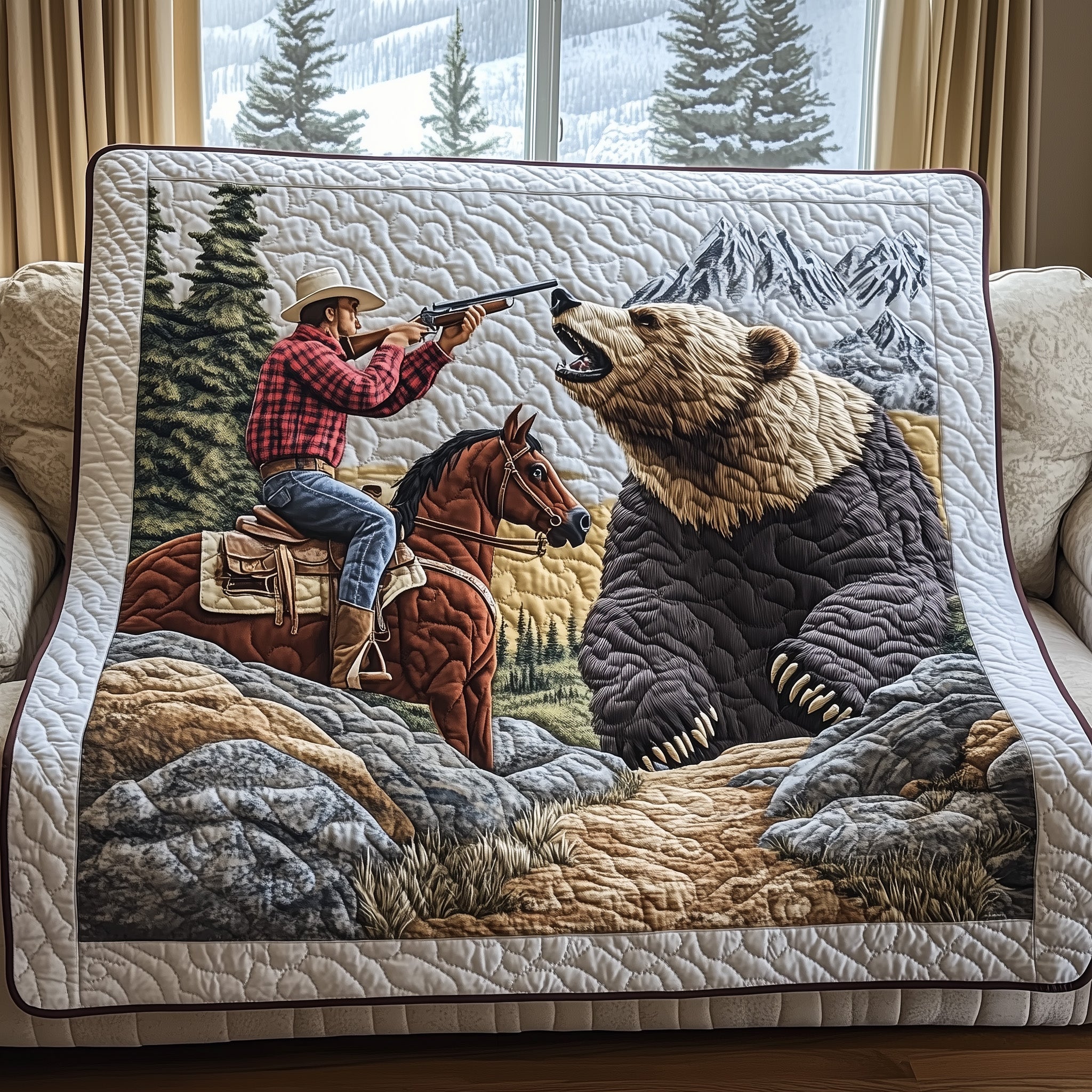 Hunting Quilted Blanket Cute Soft BlanketHousehold Christmas Gifts