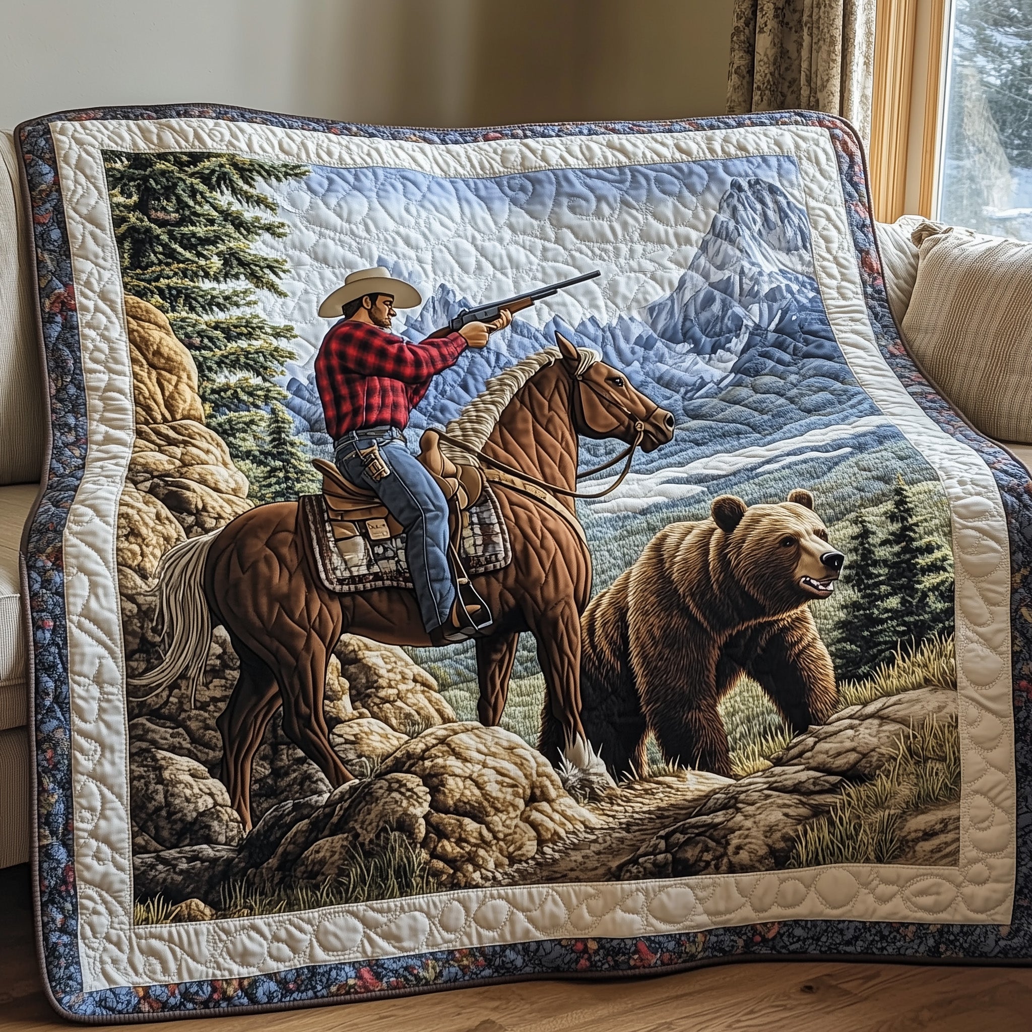 Hunting Quilted Blanket Cute Soft BlanketNice Christmas Gift For Mother In Law