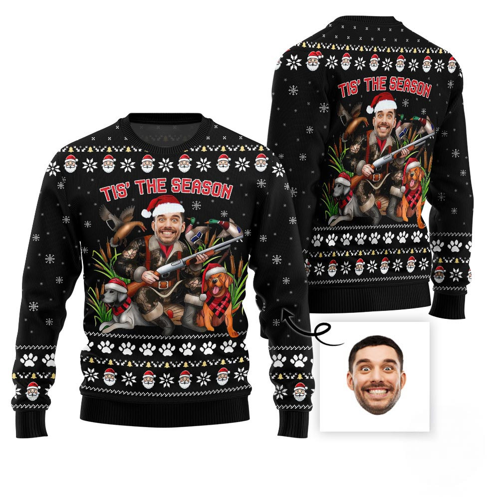 Hunting Season Custom Face Ugly Christmas Sweater Unique Christmas Gifts For Adults