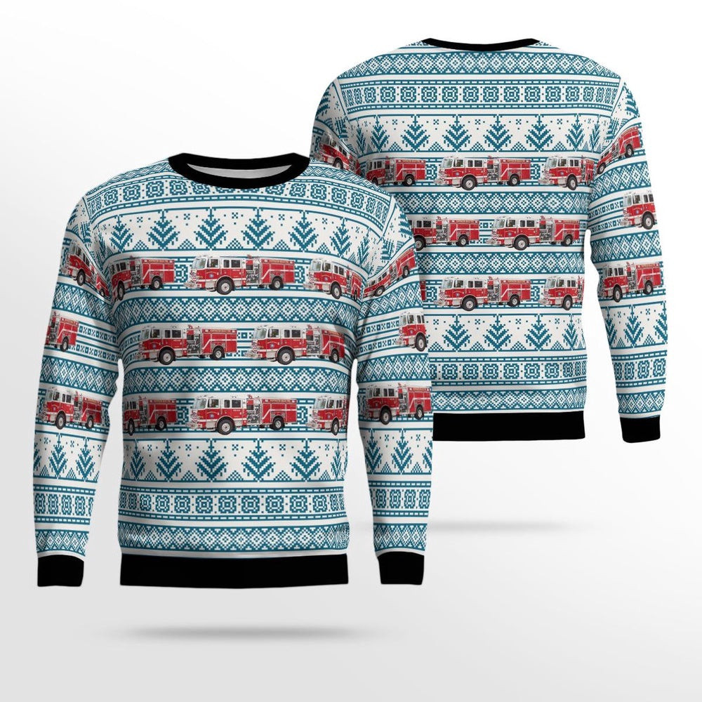 Huntington Beach California Huntington Beach Fire Department AOP Ugly Sweater Xmas Unisex Sweater Christmas Gifts For Men Women