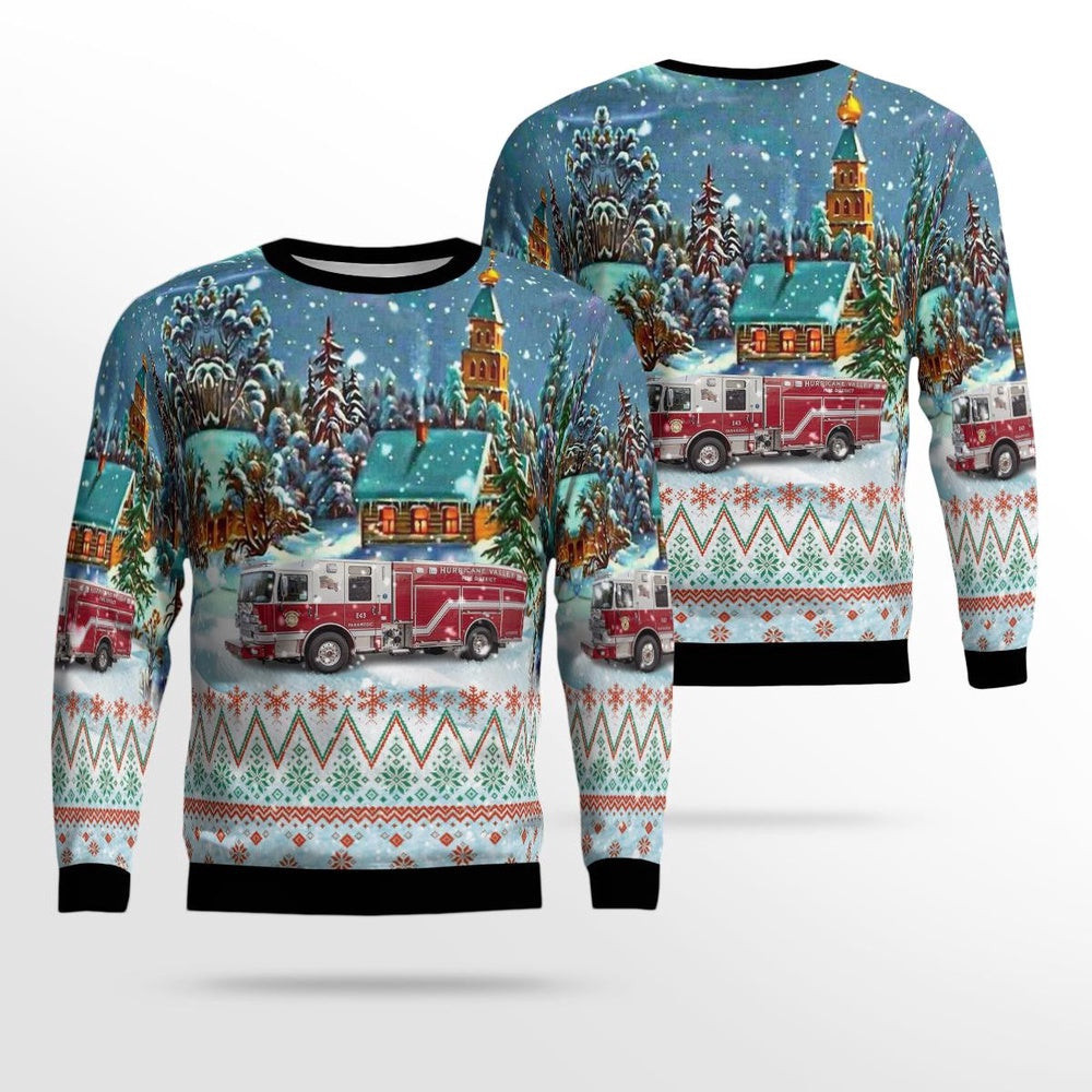 Hurricane Utah Hurricane Valley Fire District AOP Ugly Sweater Xmas Unisex Sweater Christmas Gifts For Men Women