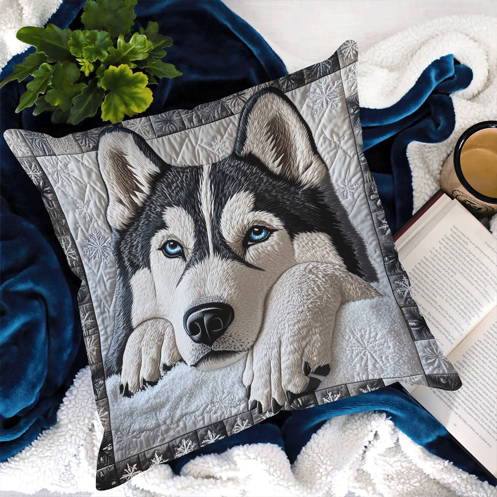 Husky Dream Quilted Pillow Case Animal Themed Trendy Home Decor Husky Lover Gifts