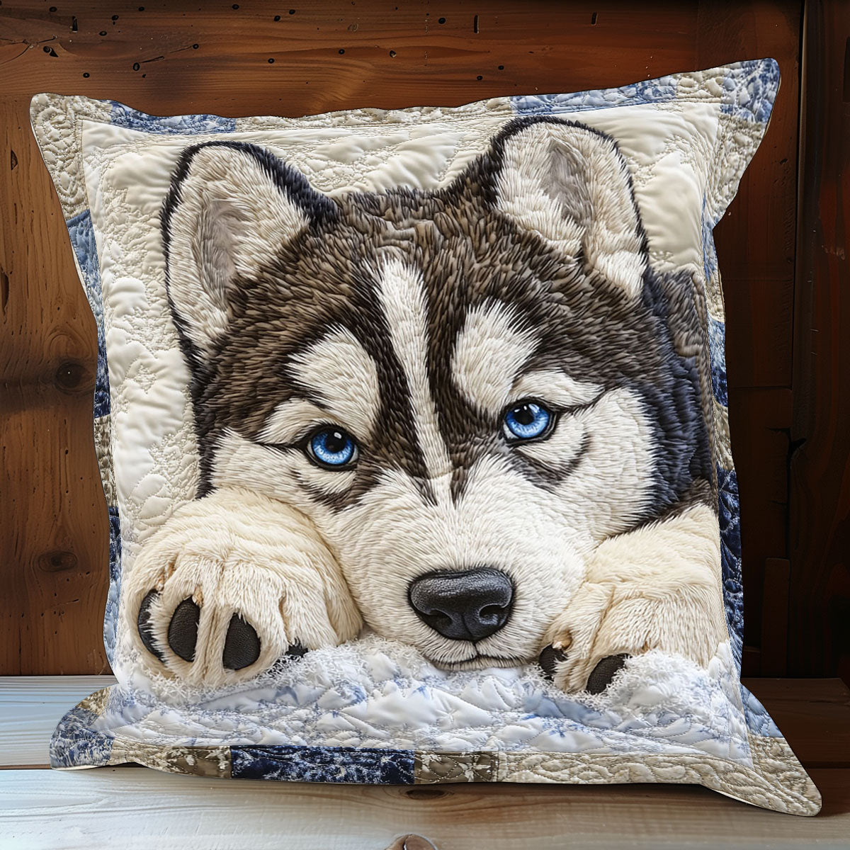Husky Gaze Quilted Pillow Case Modern Throw Pillows Xmas Gifts For Family