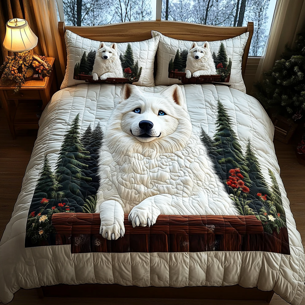 Husky Journey Quilted Bedding Set Premium Comforter Set for Restful Nights