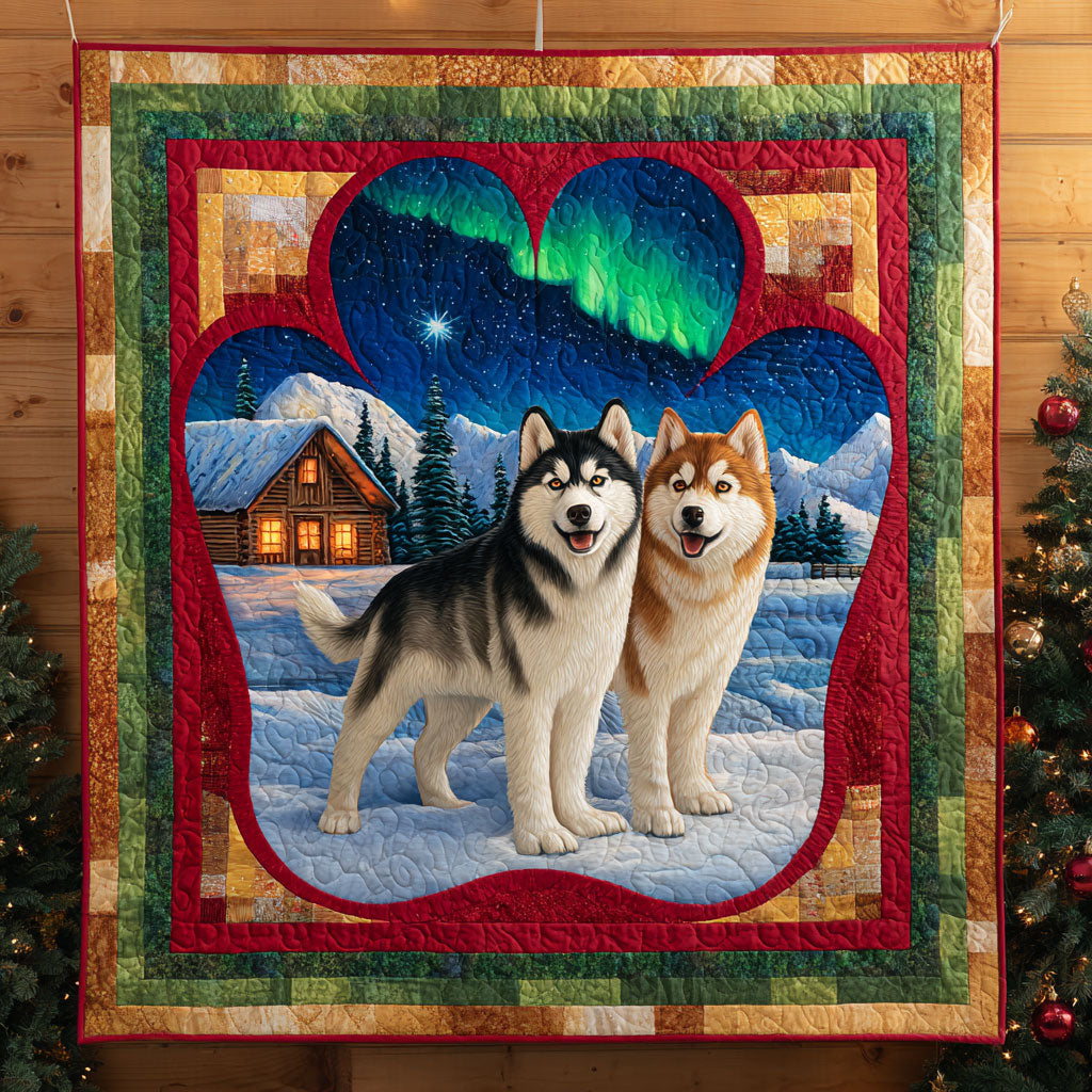Husky Love Paw Quilt Blanket Sofa Throws Christmas Gifts For Husky Lover