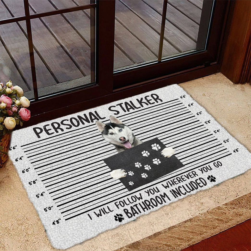 Husky Personal Stalker Doormat Door Decorating Ideas Gifts For Husky Lovers