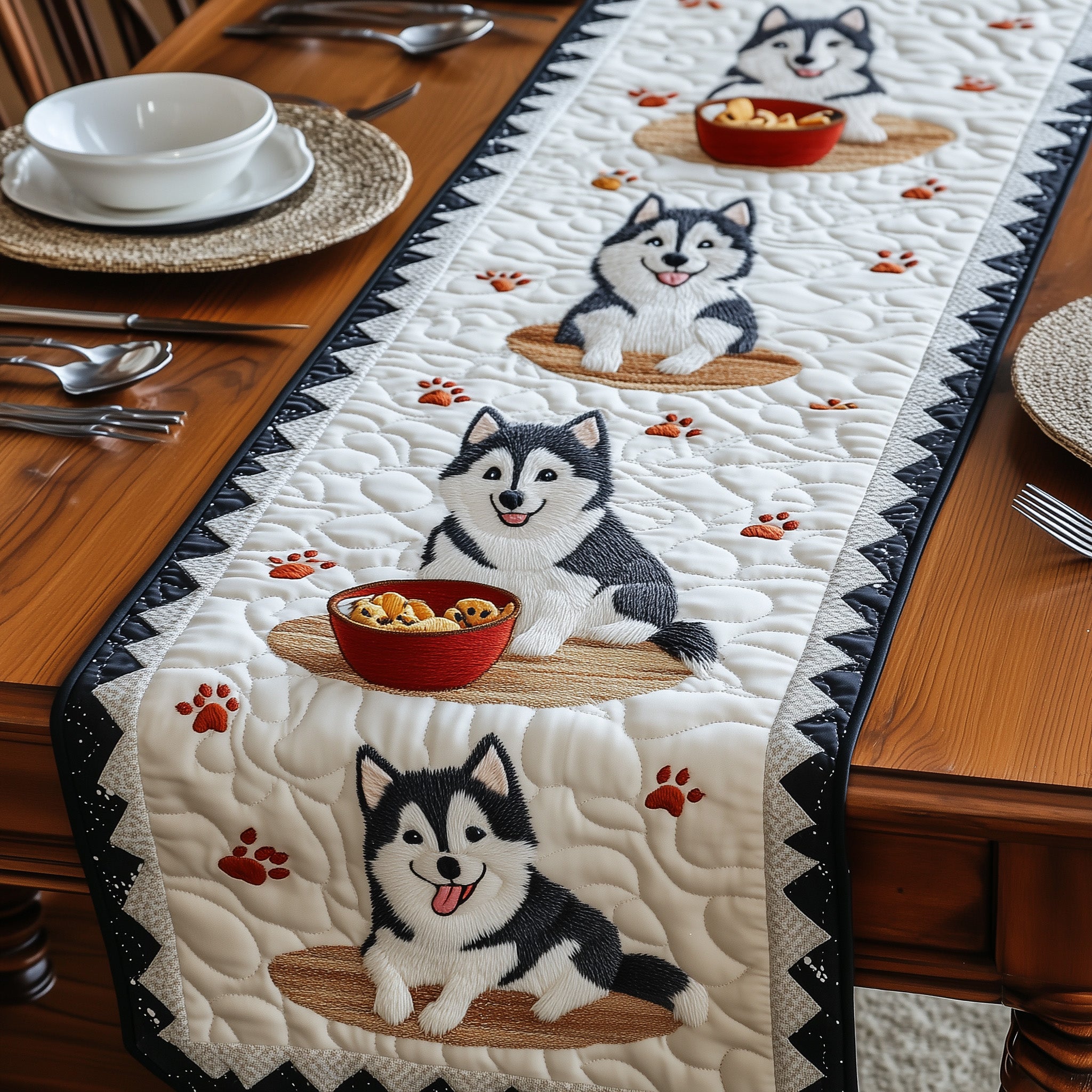 Husky Quilted Table Runner Christmas Table Runner