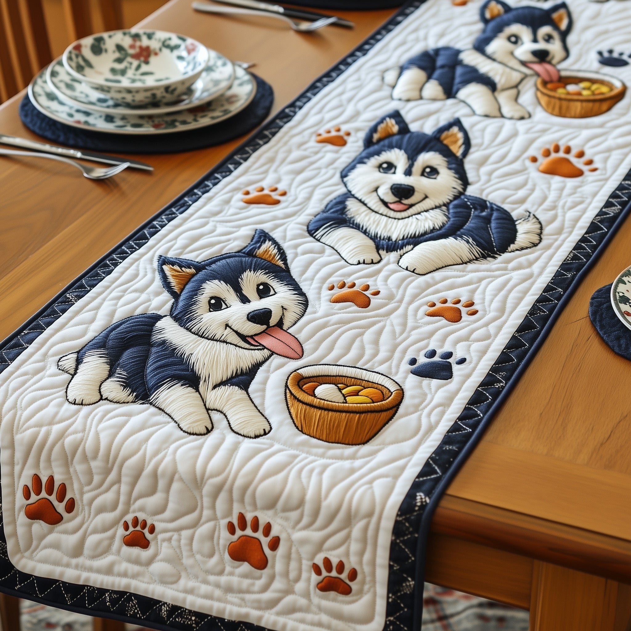 Husky Quilted Table Runner Table Runner for Holiday Gatherings
