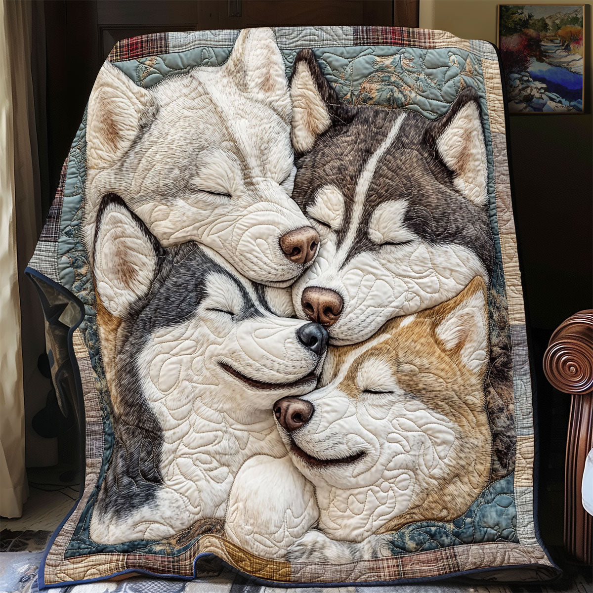 Husky Snuggle Quilt Blanket Queen Size Blanket Xmas Presents For Daughter In Law