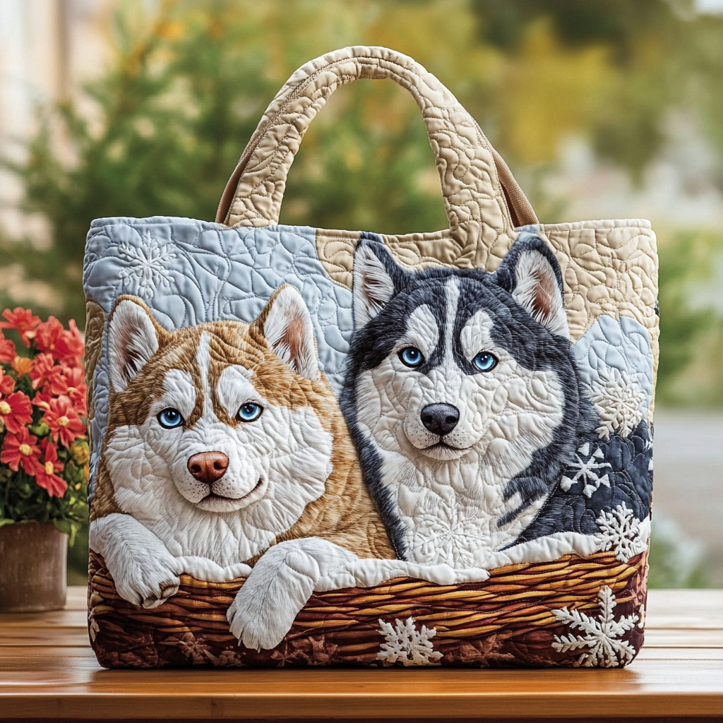 Husky Spirit Quilted Tote Bag Great Dog Christmas Gifts