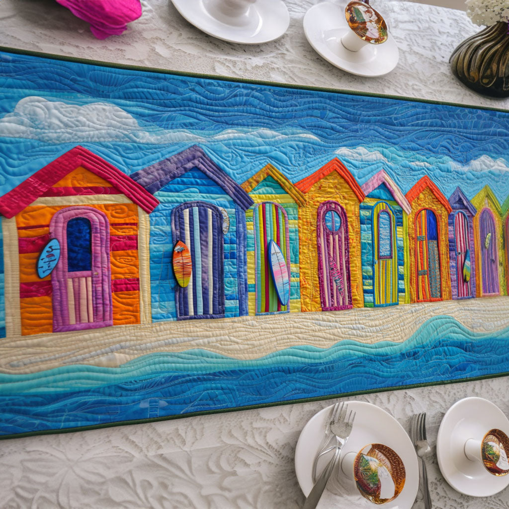 Hut Haven Quilted Table Runner Beach Table Runner Best Friend Presents