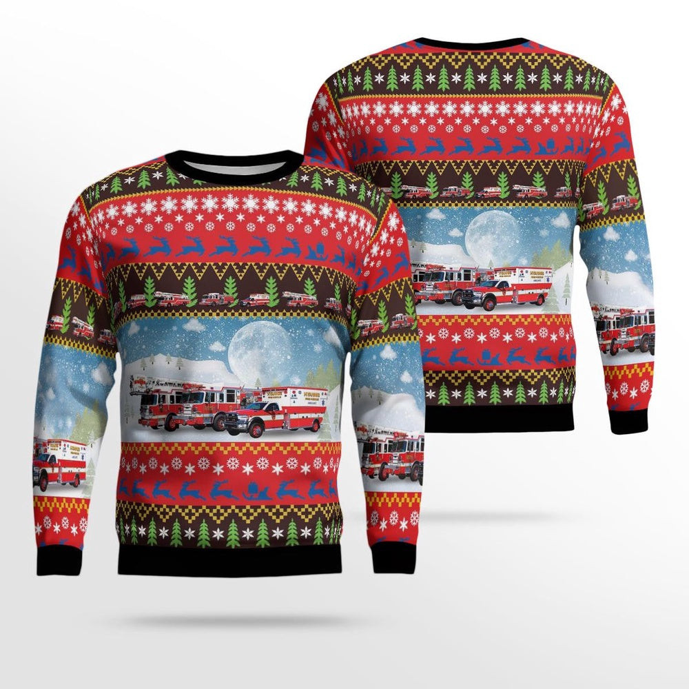 Hyannis Massachusetts Hyannis Fire Department AOP Ugly Christmas Sweater Xmas Unisex Sweater Christmas Gifts For Men Women