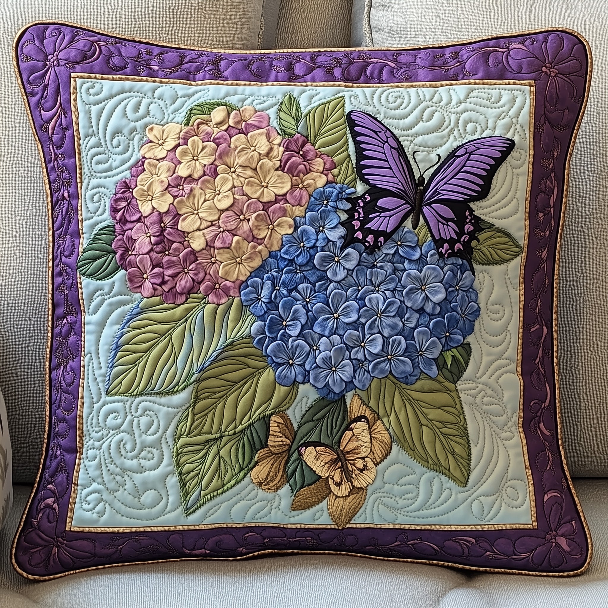Hydrangea Bloom Elegance Quilted Pillow Case Gift For Kids