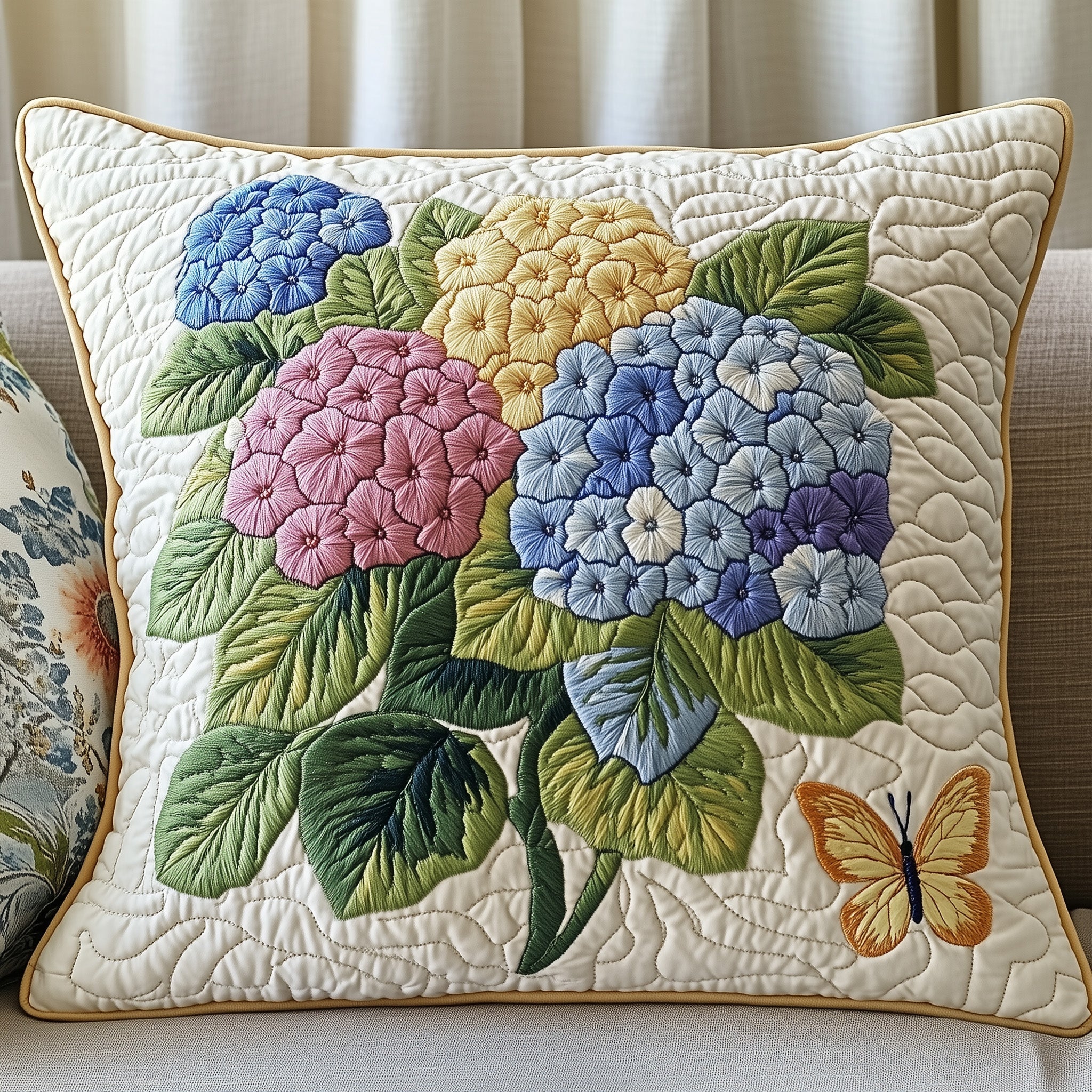 Hydrangea Dreamscape Quilted Pillow Case Gift For Mom
