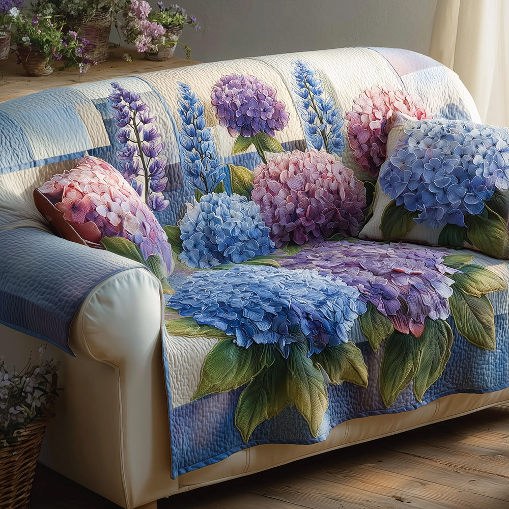 Hydrangea Garden Quilted Sofa Cover Sofa Chaise Cover Presents For Grandma