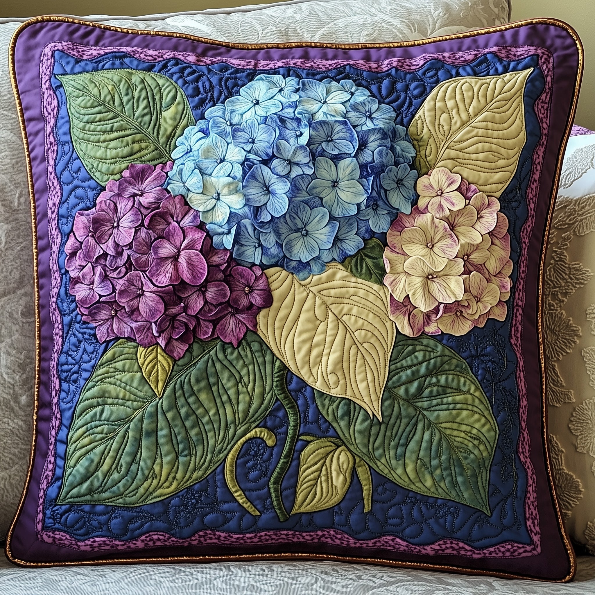 Hydrangea Serenity Haven Quilted Pillow Case Gift For Boyfriend