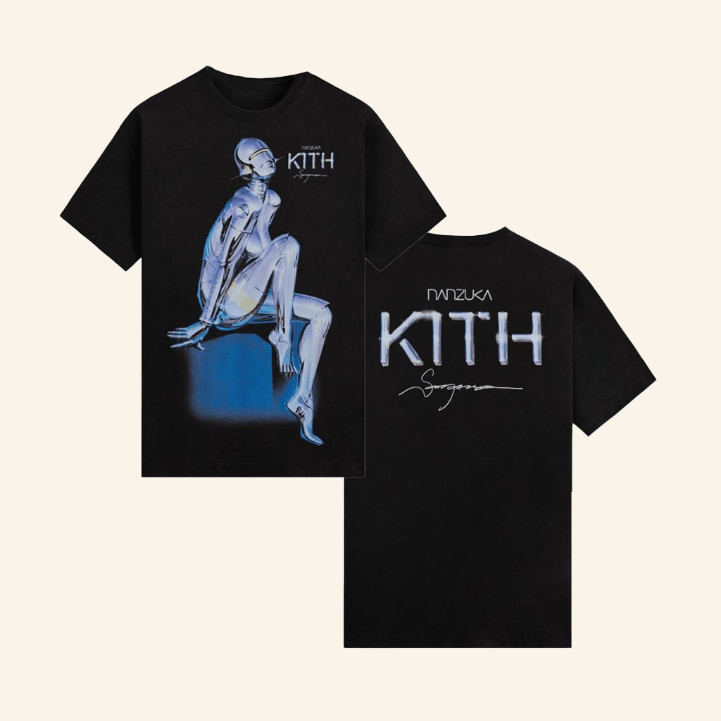 Hypebeast Merch Kith X Nanzuka Gallery Sorayama Model A T-Shirt Gifts For Fans Hypebeast Merch Kith X Nanzuka Gallery Sorayama Model A T-Shirt Gifts For Fans