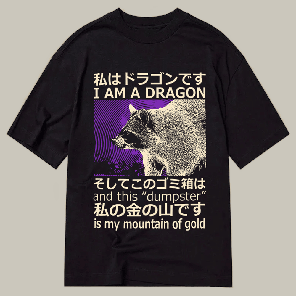 I Am A Dragon And This Dumpster Is My Mountain Of Gold T-Shirt Meme Merch Raccon Lover Gifts