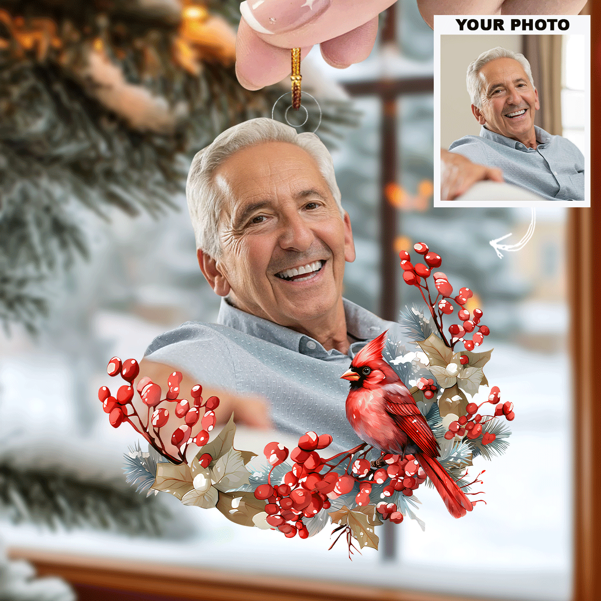 I Am Always With You Personalized Photo Mica Ornament Christmas Gift For Family Member