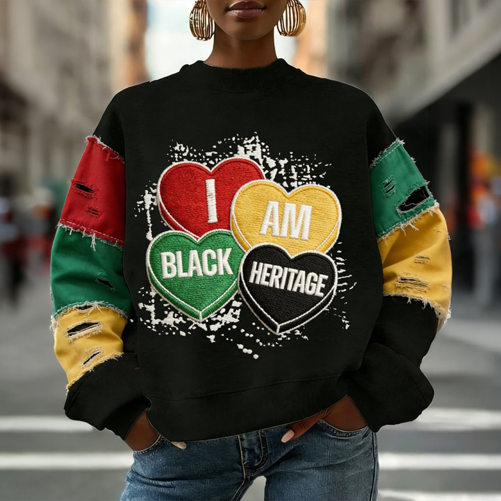 I Am Black Heritage Sweatshirt Black History Month Sweatshirt Patriotic Gift For Girlfriend