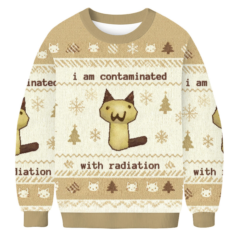 I Am Contaminated With Radiation Cat Christmas Ugly Sweater Holiday Wear Gifts For Cat Lovers