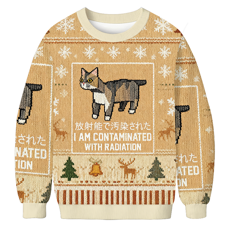 I Am Contaminated with Radiation Meme Christmas Ugly Sweatshirt Christmas Gift For Friends