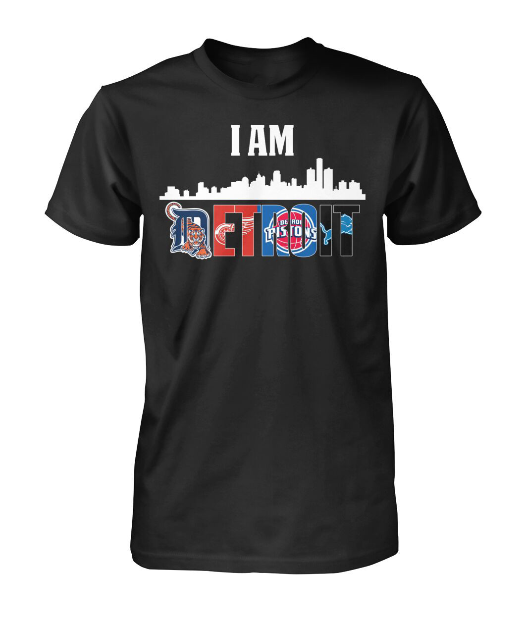 I Am Detroit Michigan Sport T-Shirt Detroit 4 Team Shield Clothes Sport Gift For Father's Day