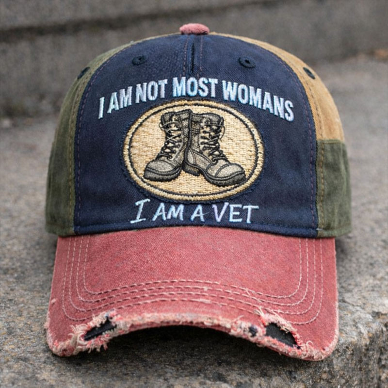 I Am Not Most Girl I Am A Vet Vintage Hat Female Vet Baseball Cap Patriotic Gift Ideas