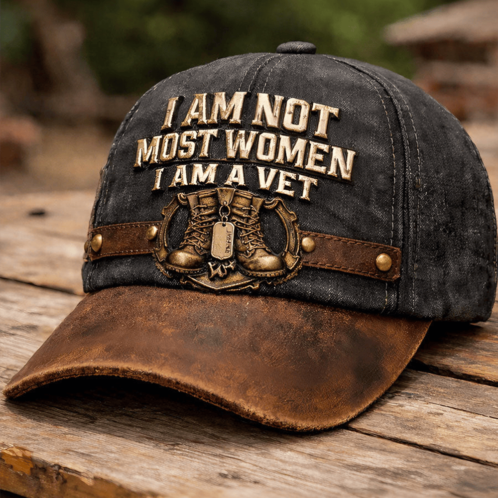 I Am Not Most Girls I Am A Veteran Vintage Hat US Military Baseball Cap Cool Veteran Gift