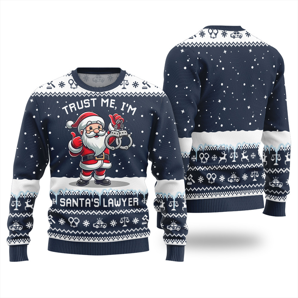 I Am Santa Lawyer Funny Ugly Christmas Sweater Warm Winter Sweater to Brighten Your Holidays