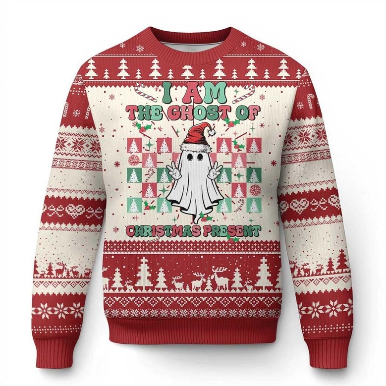 I Am The Ghost Of Christmas Present Ugly Christmas Jumpers Ghost Themed Gifts For Xmas