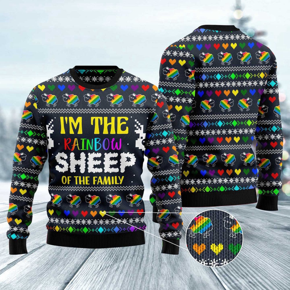I Am The Rainbow Sheep Of Family Ugly Christmas Sweater Funny Ugly Christmas Sweater Xmas Gifts