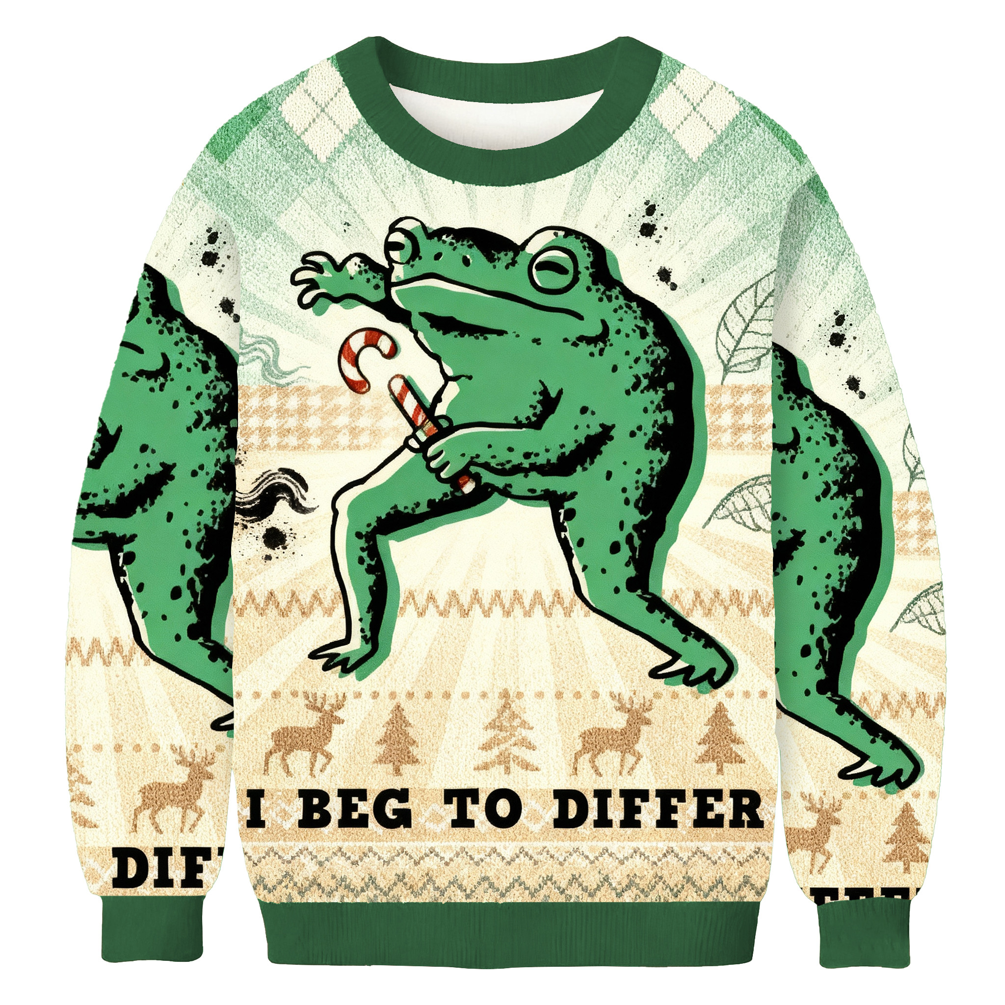 I Beg To Differ Funny Frog Christmas Ugly Sweater Holiday Wear Christmas Gifts For Husband